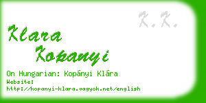 klara kopanyi business card